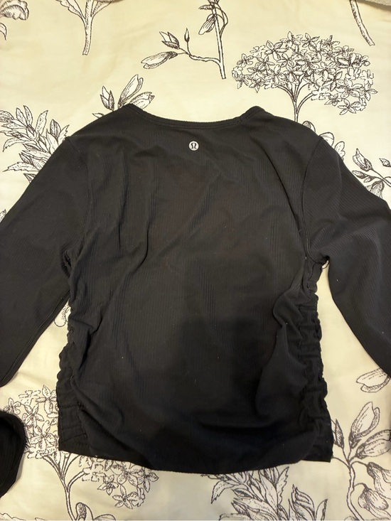 lululemon athletica Tops - lululemon athletica Black Ribbed Long-Sleeve Crew with Side Ruching